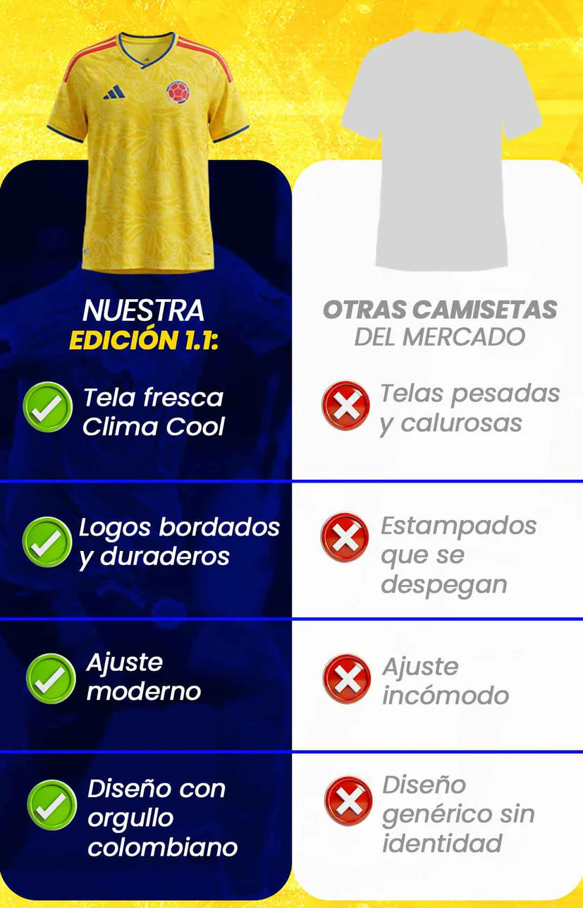 CAMISA COLOMBIA 2026 TIPO FANS CABALLERO